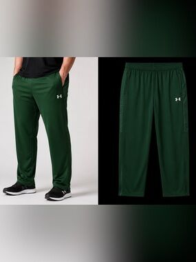 Under Armour Men's 3XL Loose Fit Joggers Forest Green Track Pants Ankle Zip